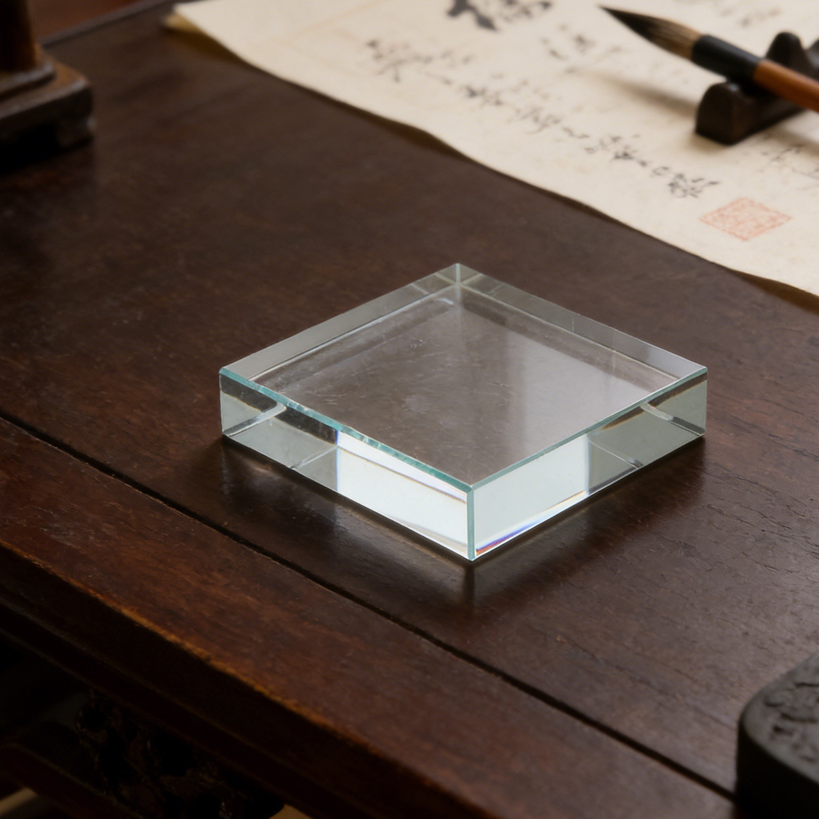 Paper Weight Crystal - Pisapapeles de vidrio transparente rectangular, peso