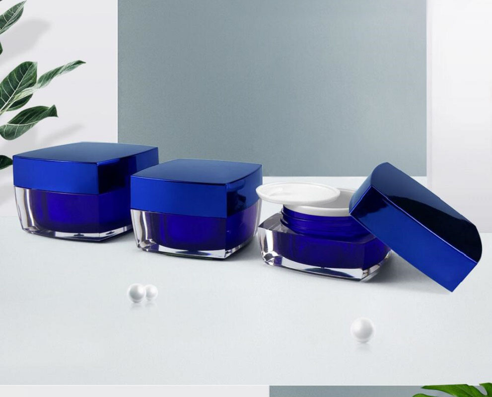 Gel Refill Pack - Frasco acrílico de forma cuadrada azul